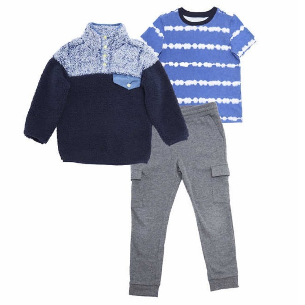 NWT - Andy and Evan 3 Piece - Sherpa Jacket, Short Sleeve Tee, Jogger Pant - 3T